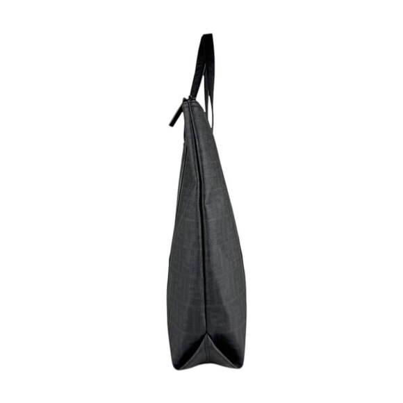 Fendi Men's PVC Coated Canvas Shoulder Bag, Black, z8068